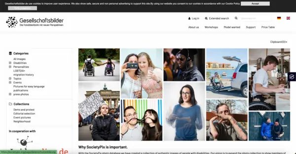 Représentation du site Society Pix