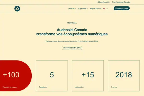 Audensiel Canada apres Image représentant le site Audensiel Canada après l'upcycling du site