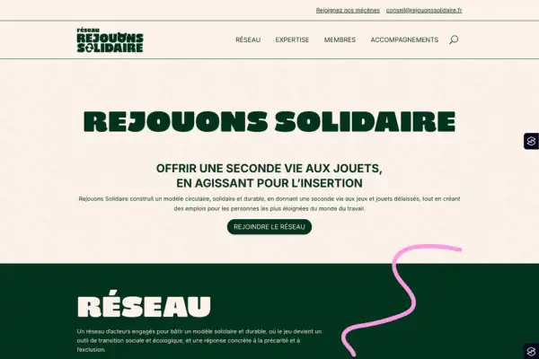 Photo illustrant la page d'accueil du nouveau site de Rejouons Solidaire