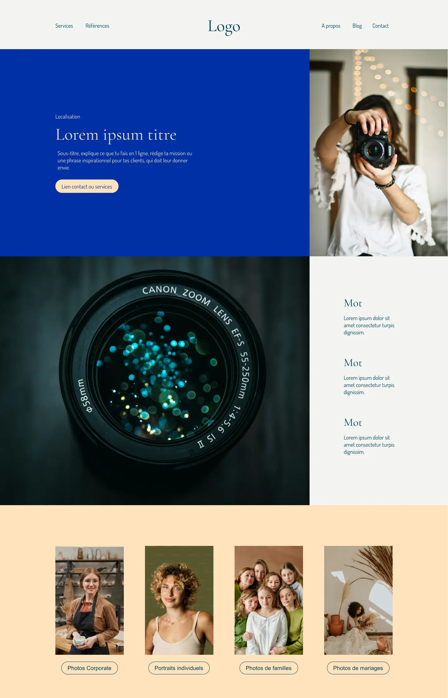 Image représentant une inspiration de site pour des photographes
