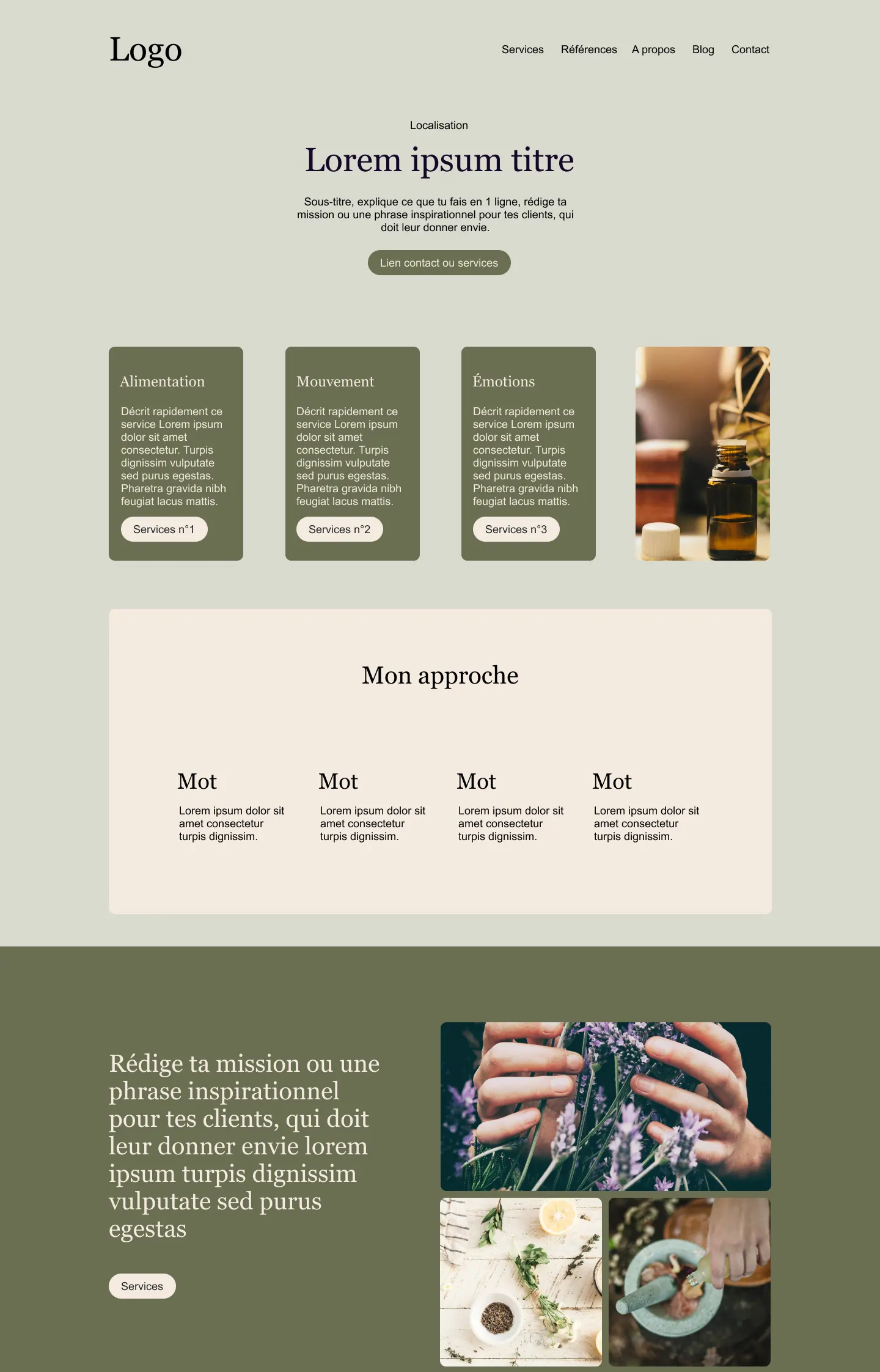 Image représentant une inspiration de site pour de la médecine douce