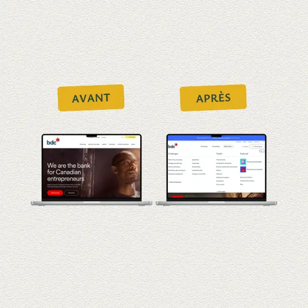 Exemple du revamp de la charte graphique de Margoo, avant et après