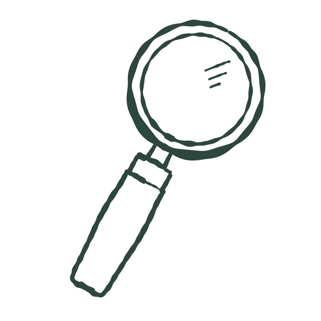pictogrammes de Petits Pas Design représentant une loupe